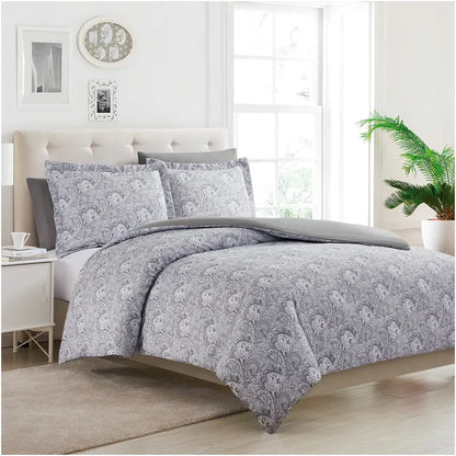 Mellanni Duvet Cover Set - 5-Pc Iconic Collection - Soft, Breathable Microfiber Is Cooling & Machine Washable - Wrinkle, Fade, Stain Resistant