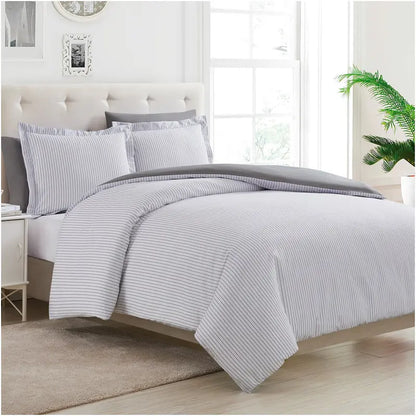 Mellanni Duvet Cover Set - 5-Pc Iconic Collection - Soft, Breathable Microfiber Is Cooling & Machine Washable - Wrinkle, Fade, Stain Resistant