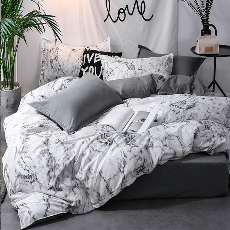 3Pcs Duvet Cover Set with Pillow Case Double Comforter Bedding Set Quilt Cover Queen/King Couple or Single Bed