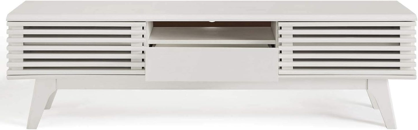 Render Mid-Century Modern Low Profile 59 Inch TV Stand in White