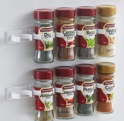 Jar Rack Wall-Mounted Adhesive Seasoning Bottles Holder 2pc