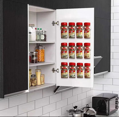 Jar Rack Wall-Mounted Adhesive Seasoning Bottles Holder 2pc