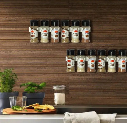 Jar Rack Wall-Mounted Adhesive Seasoning Bottles Holder 2pc