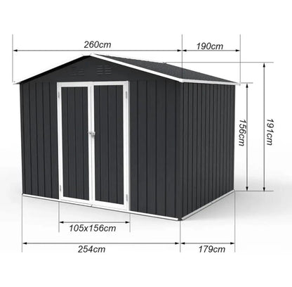 Storage Shed with Double Lockable Doors