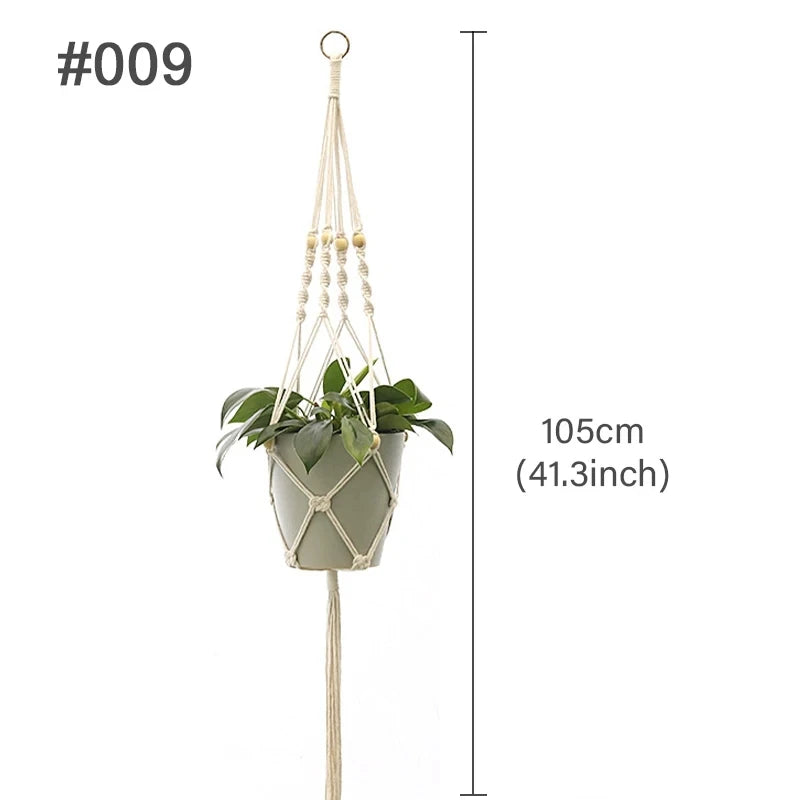 Hanging Plant Handmade Macrame Plant Hanger Flower Pot Planter Hanger Wall Decor Courtyard Garden Hanging Planter Hanging Basket