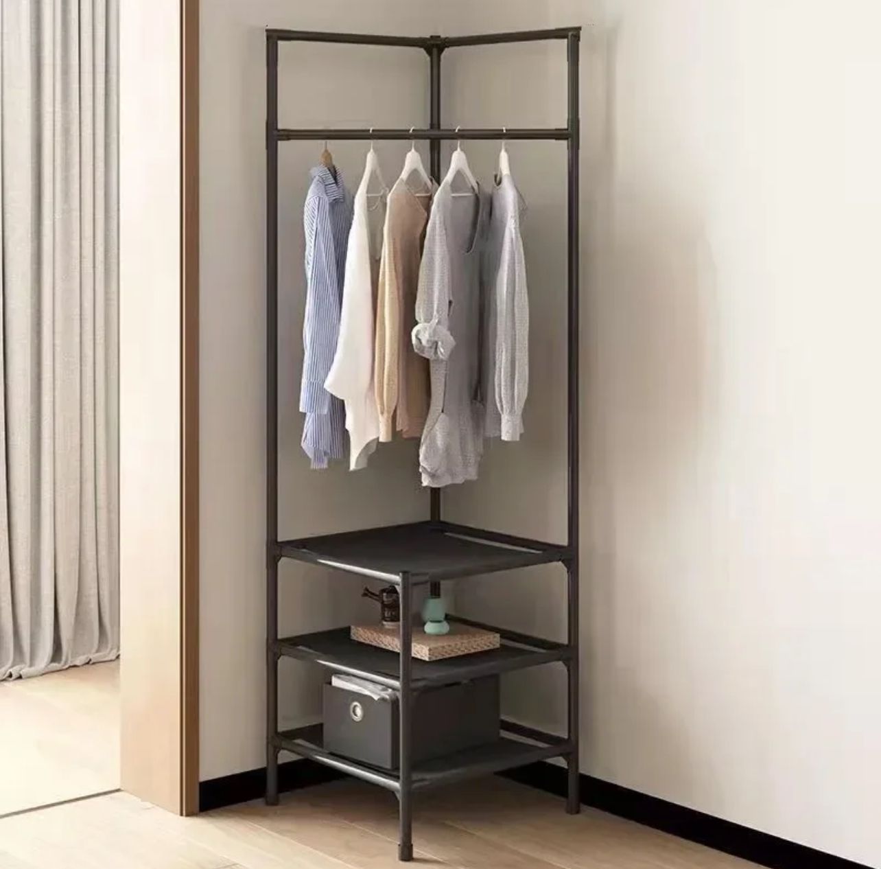 Corner Clothes Rack Stand Organizer