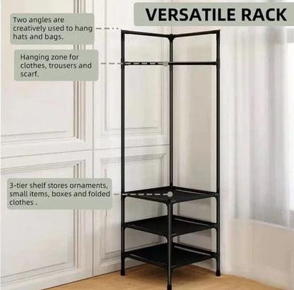 Corner Clothes Rack Stand Organizer