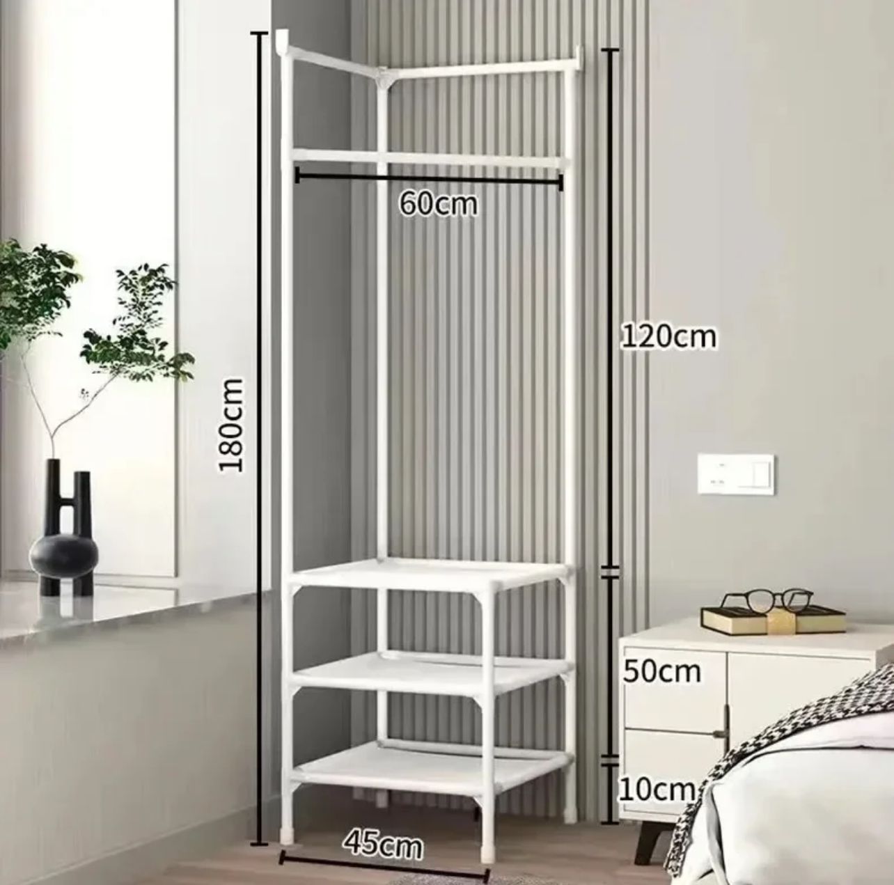 Corner Clothes Rack Stand Organizer