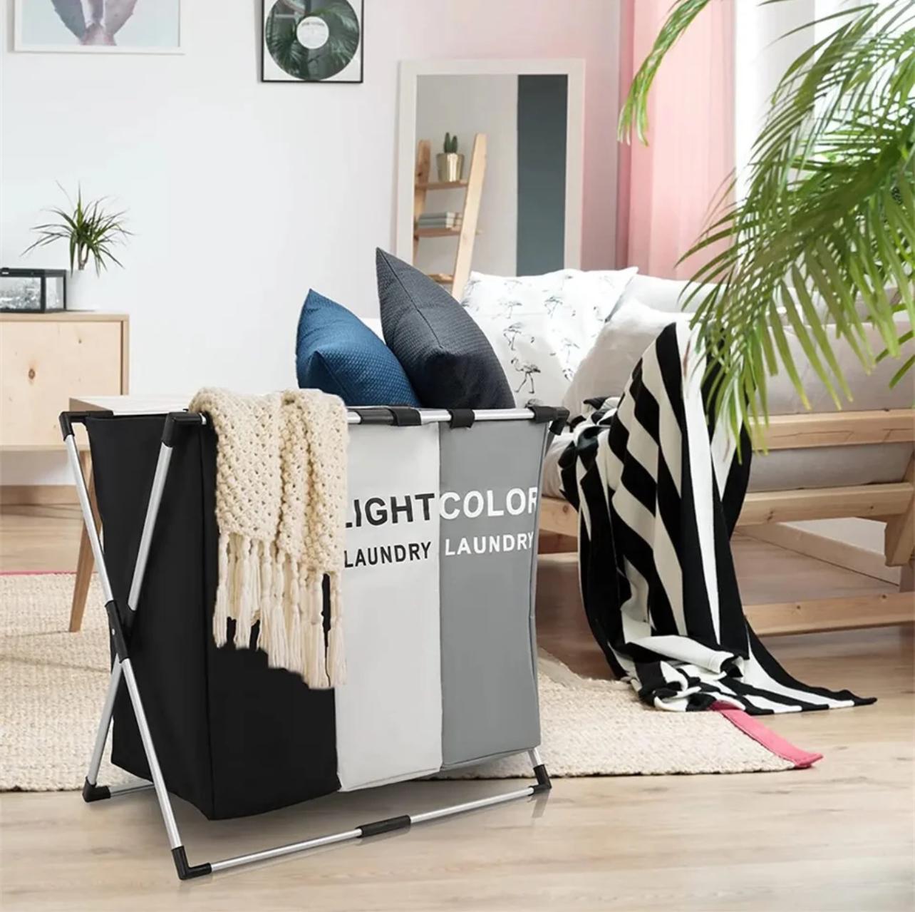 Three Grid Foldable Laundry Basket