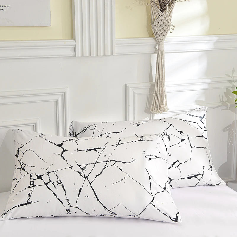 Black and White Bedding Set for Double Bed Sabanas Cama Matrimonial Queen/King Comforter Sets Single Duvet Cover with Pillowcase