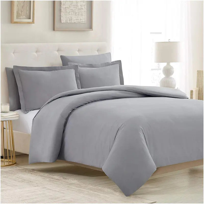 Mellanni Duvet Cover Set - 5-Pc Iconic Collection - Soft, Breathable Microfiber Is Cooling & Machine Washable - Wrinkle, Fade, Stain Resistant