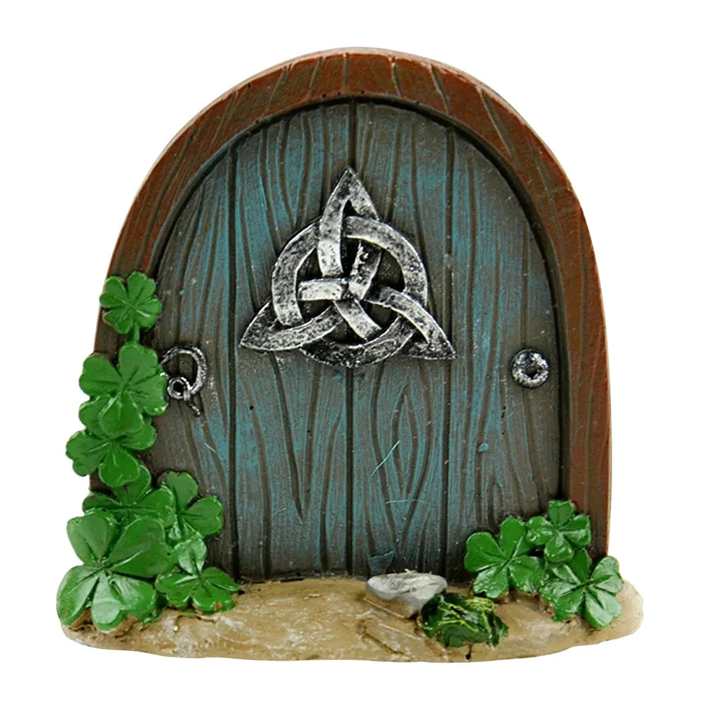 Wood Miniature Fairy Gnome Window Door Elf Home Creative Tree Door Home Children'S Toys Garden Decoration Miniatures