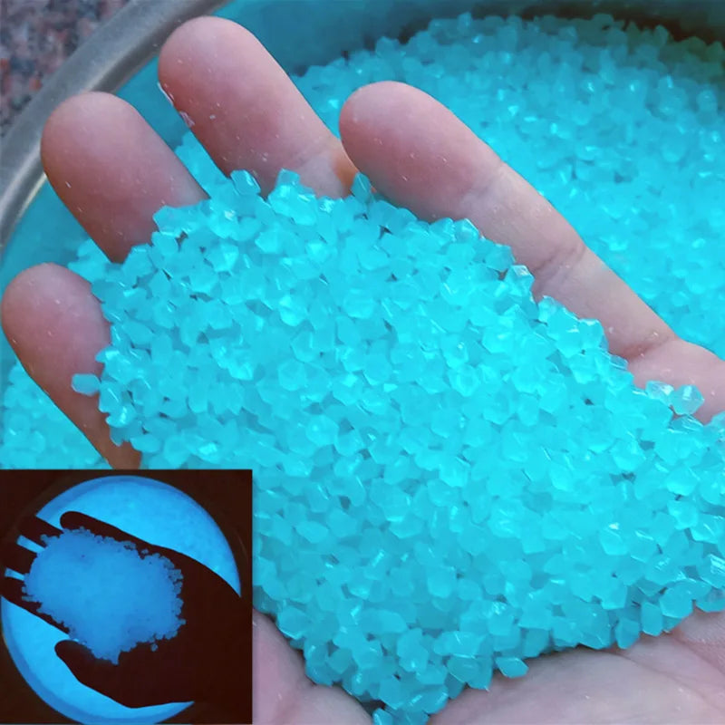 1000Pcs Luminous Sand Glow in Dark Pebbles Stone Home Garden Outdoor Path Lawn Decoration Fish Tank Aquarium Decor 3-5Mm