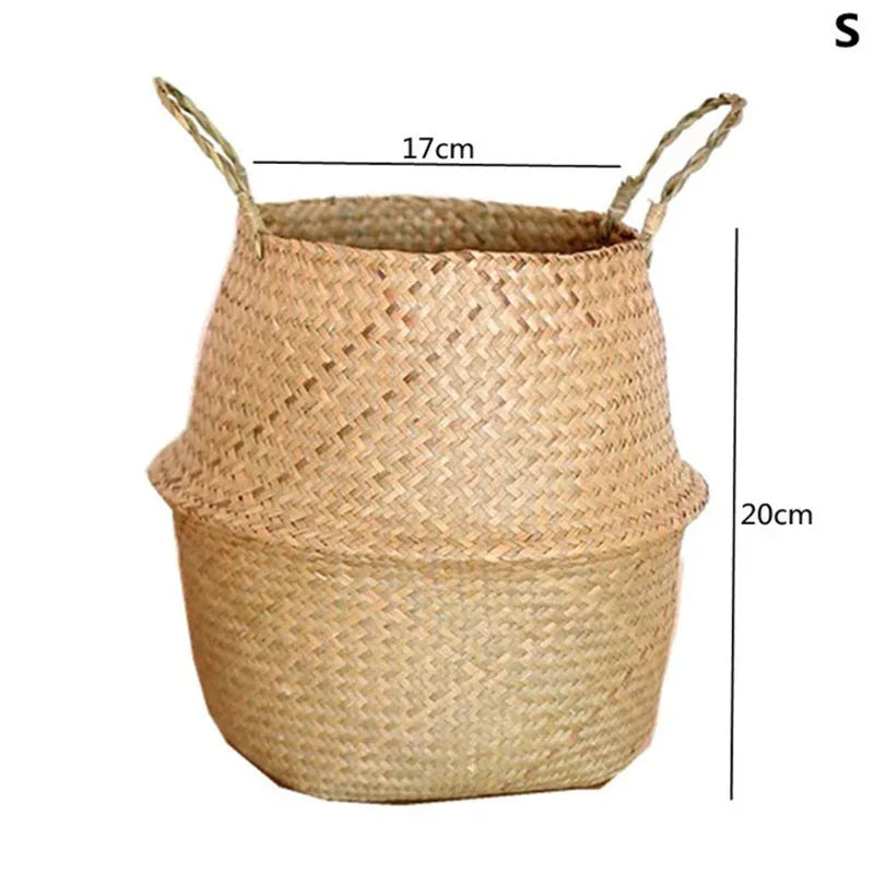 Straw Weaving Flower Plant Pot Basket Grass Planter Basket Indoor Outdoor Flower Pot Cover Plant Containers for Plantable Plants