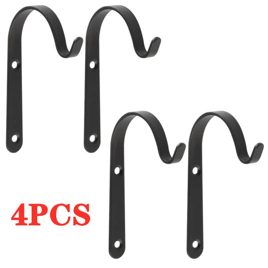 4PCS Nordic Style Bending S Shape Wall Hanging Flower Pot Support Iron Hanger Plants Holder Bracket Hook Balcony Home Decoration