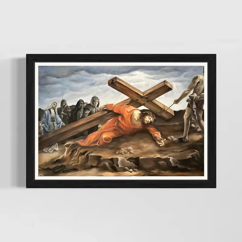 Jesus Carrying the Cross Artistic Giclée Poster/Canvas Print Wall Art Decor