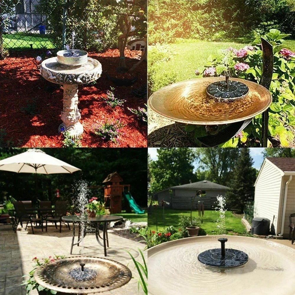 Solar Fountain Pump Floating Solar Panel Bird Baths Water Fountain with 4 Nozzles for Garden Outdoor Water Pool Pond Decor