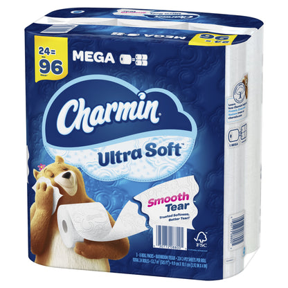 Ultra Soft Toilet Paper 12 Mega Rolls, 224 Sheets per Roll