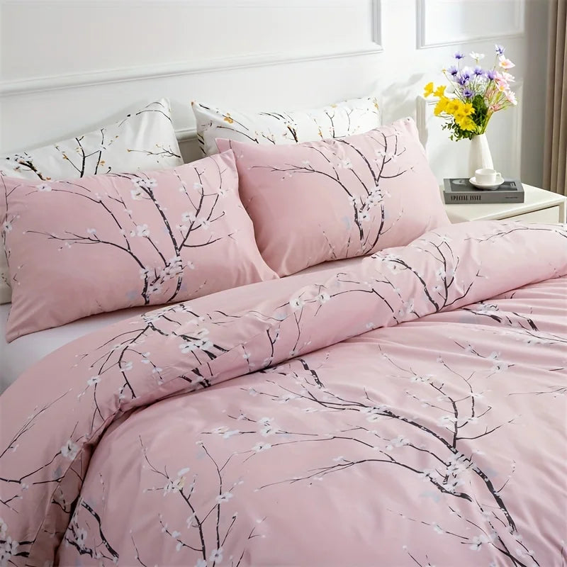 Bedding Setbedding Set Tree Branch Printing Bedding with Pillowcases Soft Lightweight down Alternative Summer Bedding Sets