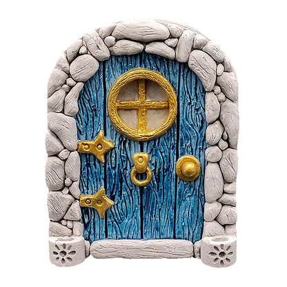 Wood Miniature Fairy Gnome Window Door Elf Home Creative Tree Door Home Children'S Toys Garden Decoration Miniatures