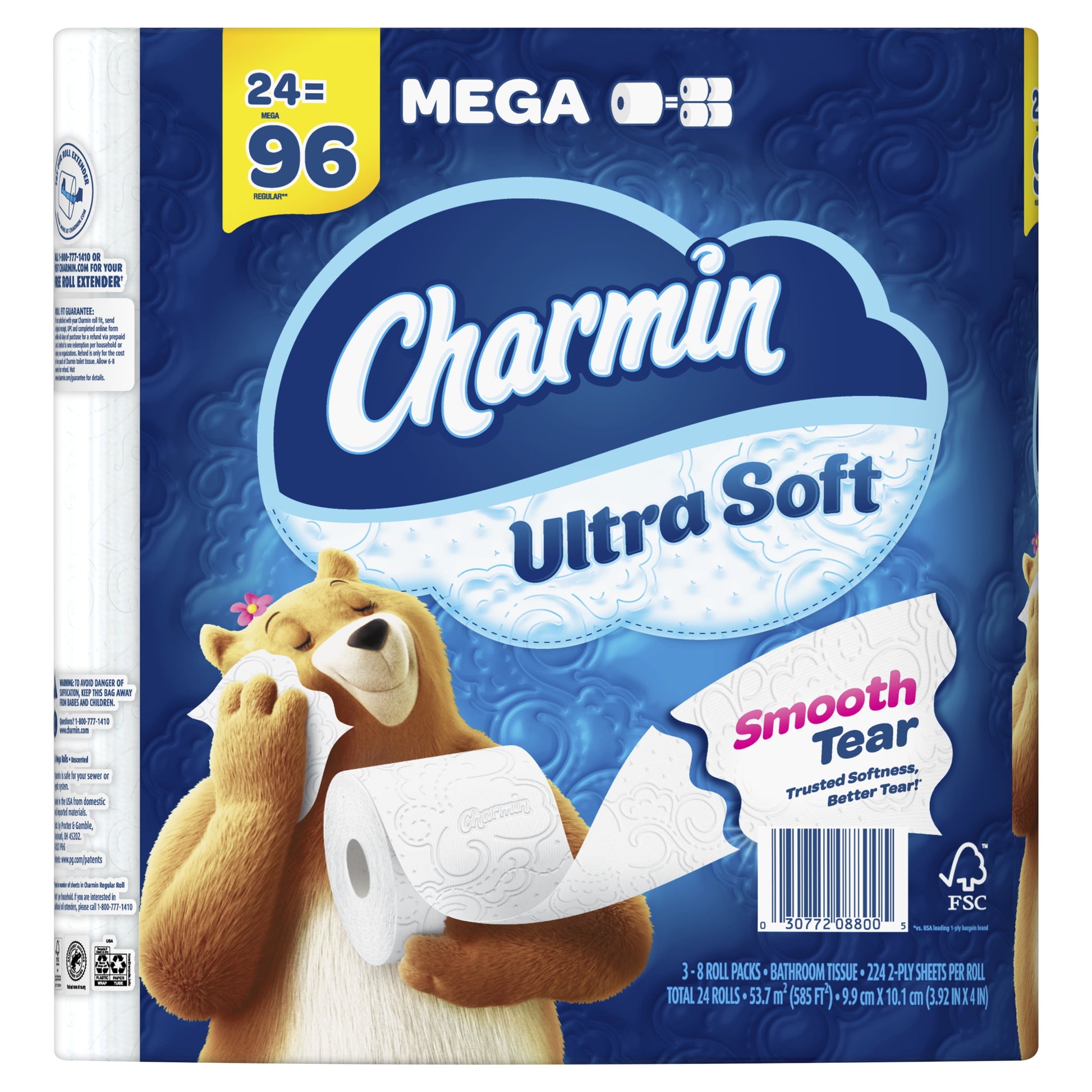 Ultra Soft Toilet Paper 12 Mega Rolls, 224 Sheets per Roll