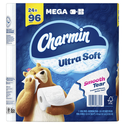 Ultra Soft Toilet Paper 12 Mega Rolls, 224 Sheets per Roll