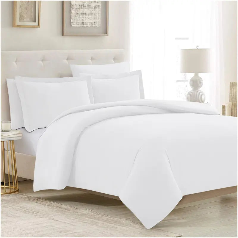 Mellanni Duvet Cover Set - 5-Pc Iconic Collection - Soft, Breathable Microfiber Is Cooling & Machine Washable - Wrinkle, Fade, Stain Resistant