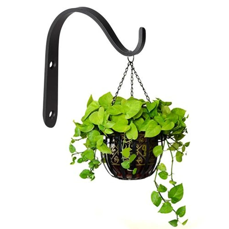 4PCS Nordic Style Bending S Shape Wall Hanging Flower Pot Support Iron Hanger Plants Holder Bracket Hook Balcony Home Decoration