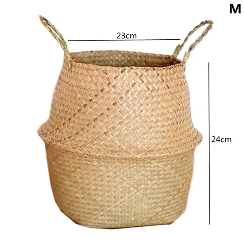 Straw Weaving Flower Plant Pot Basket Grass Planter Basket Indoor Outdoor Flower Pot Cover Plant Containers for Plantable Plants