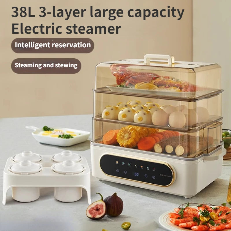 Electric Food Steamer Transparent Stainless Steel