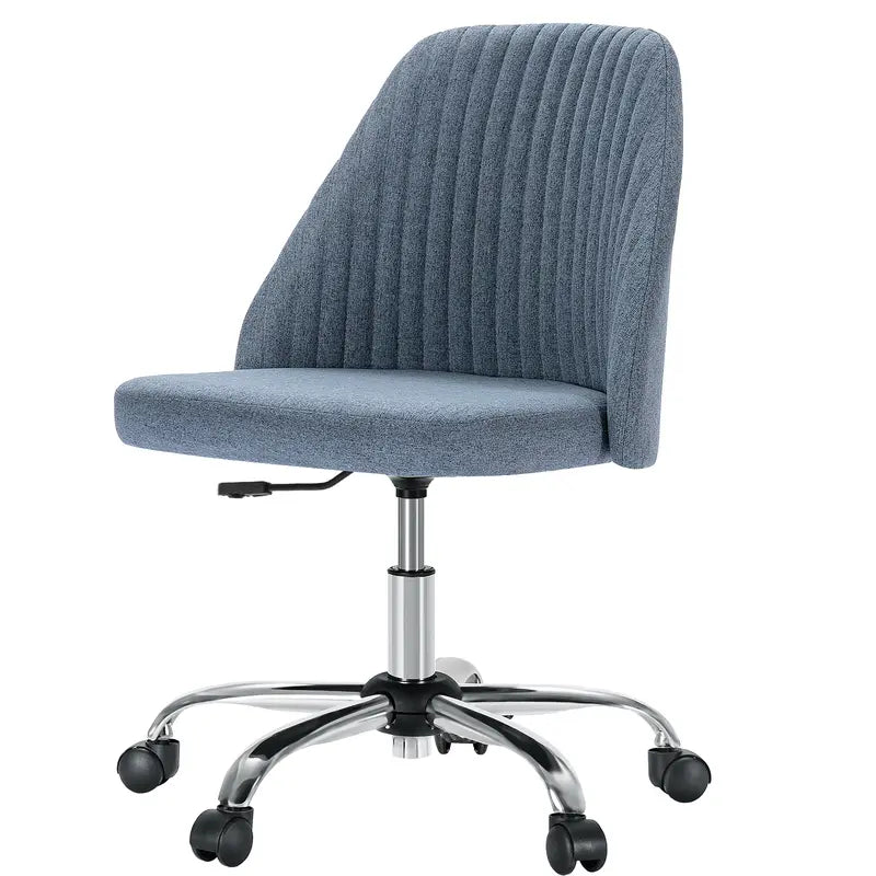 Sweetcrispy plus Armless Office Chair Cute Desk Chair, Modern Fabric Home Office Desk Chairs with Wheels Adjustable Swivel Task Computer Vanity Chair for Small Spaces