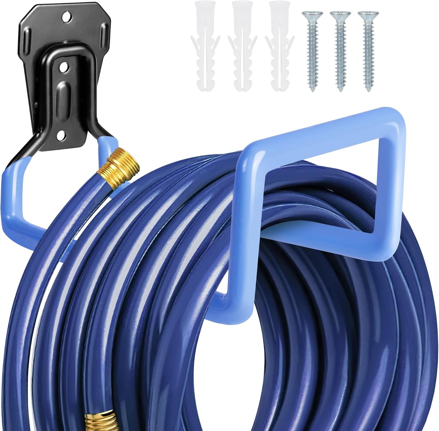 Heavy Duty Metal Garden Hose Holder - Wall Mounted Water Hose Hanger for Outdoor Yard