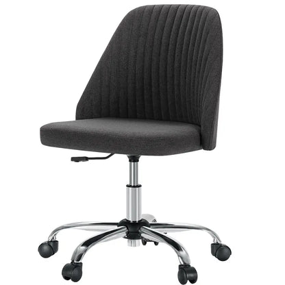 Sweetcrispy plus Armless Office Chair Cute Desk Chair, Modern Fabric Home Office Desk Chairs with Wheels Adjustable Swivel Task Computer Vanity Chair for Small Spaces