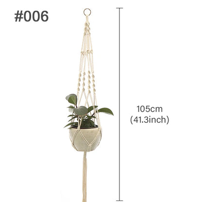 Hanging Plant Handmade Macrame Plant Hanger Flower Pot Planter Hanger Wall Decor Courtyard Garden Hanging Planter Hanging Basket