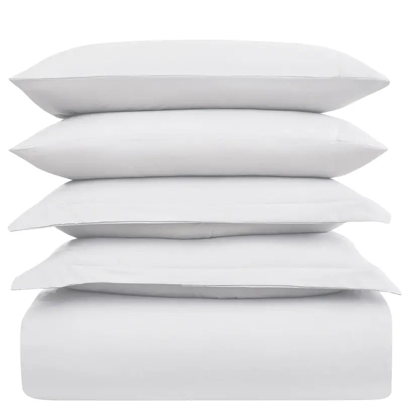 Mellanni Duvet Cover Set - 5-Pc Iconic Collection - Soft, Breathable Microfiber Is Cooling & Machine Washable - Wrinkle, Fade, Stain Resistant