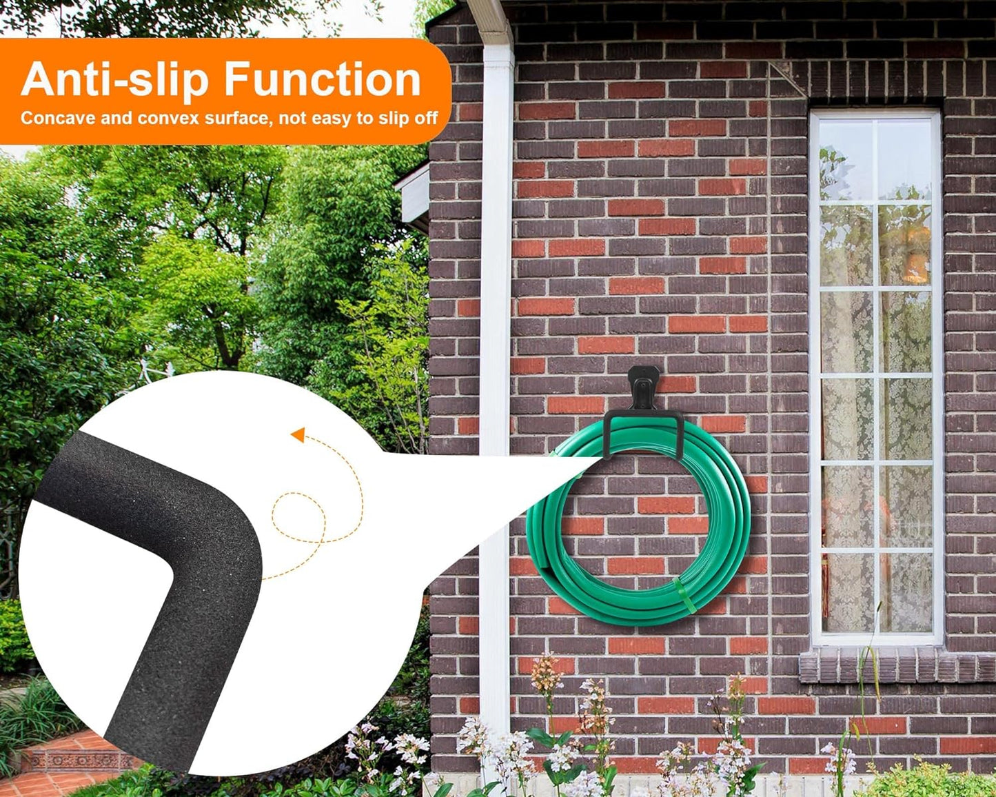 Heavy Duty Metal Garden Hose Holder - Wall Mounted Water Hose Hanger for Outdoor Yard