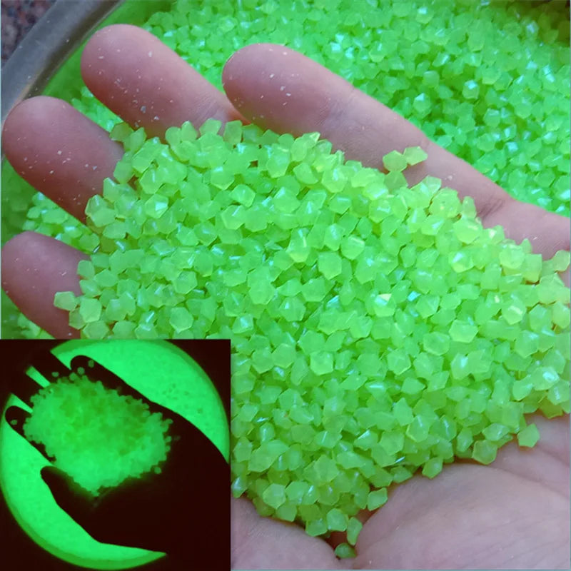 1000Pcs Luminous Sand Glow in Dark Pebbles Stone Home Garden Outdoor Path Lawn Decoration Fish Tank Aquarium Decor 3-5Mm