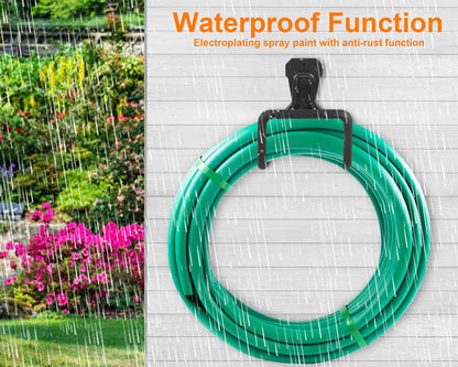 Heavy Duty Metal Garden Hose Holder - Wall Mounted Water Hose Hanger for Outdoor Yard