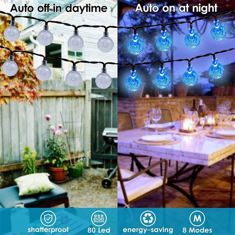 Solar String Lights Outdoor Fairy Light for Garden Decor