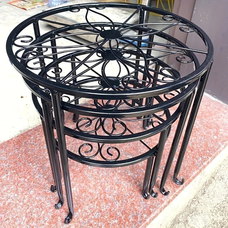 1Pcs Heavy Duty Metal Rustproof Iron Plant Stand - Perfect for Indoor/Outdoor Garden Planters & Pots!