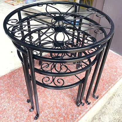 1Pcs Heavy Duty Metal Rustproof Iron Plant Stand - Perfect for Indoor/Outdoor Garden Planters & Pots!