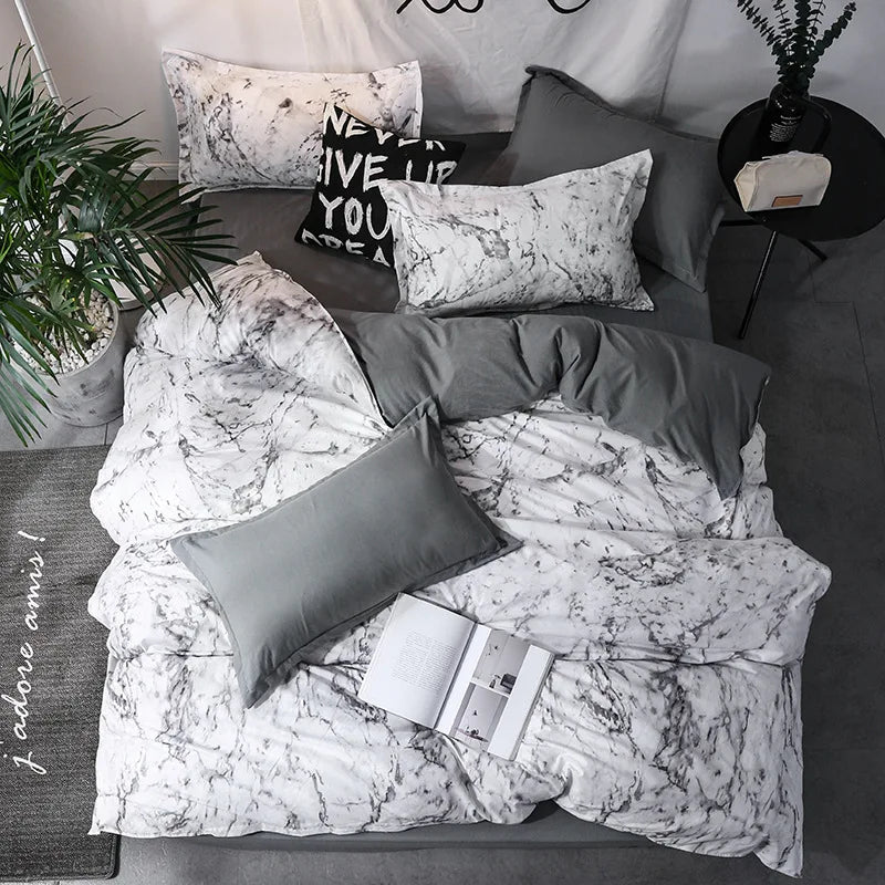 3Pcs Duvet Cover Set with Pillow Case Double Comforter Bedding Set Quilt Cover Queen/King Couple or Single Bed