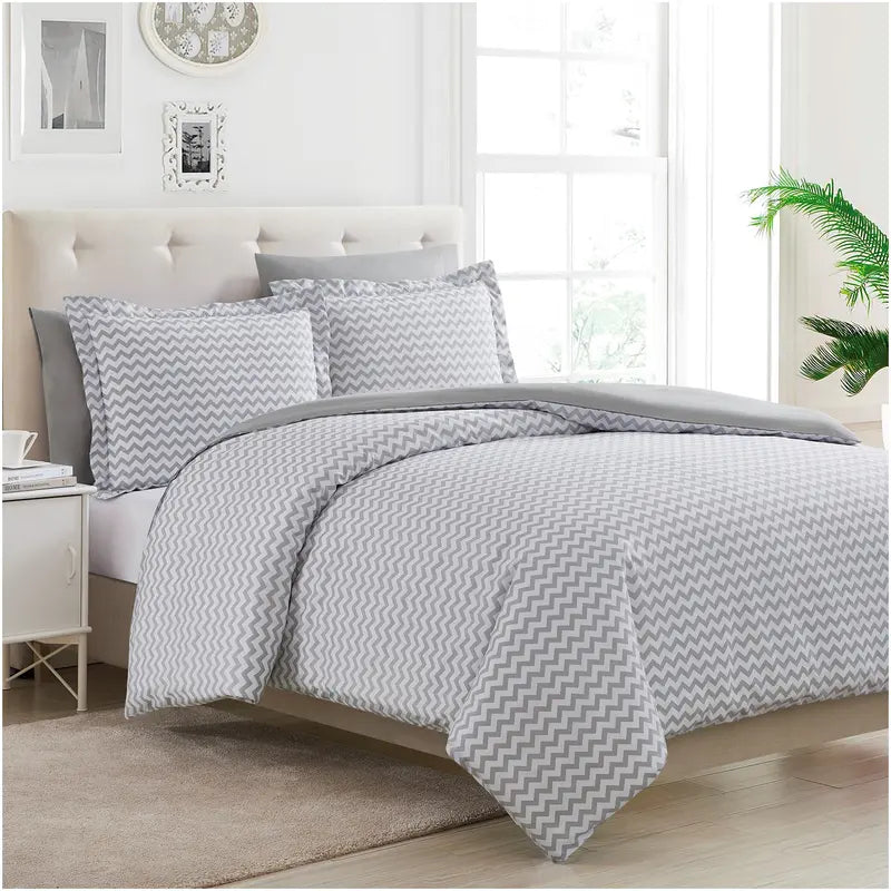 Mellanni Duvet Cover Set - 5-Pc Iconic Collection - Soft, Breathable Microfiber Is Cooling & Machine Washable - Wrinkle, Fade, Stain Resistant