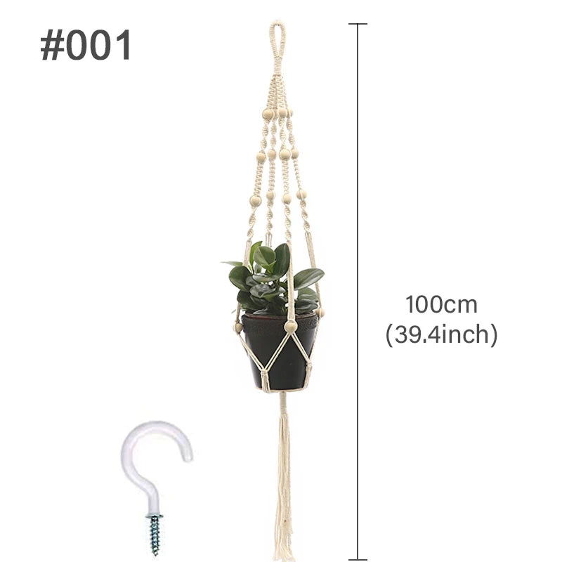 Hanging Plant Handmade Macrame Plant Hanger Flower Pot Planter Hanger Wall Decor Courtyard Garden Hanging Planter Hanging Basket