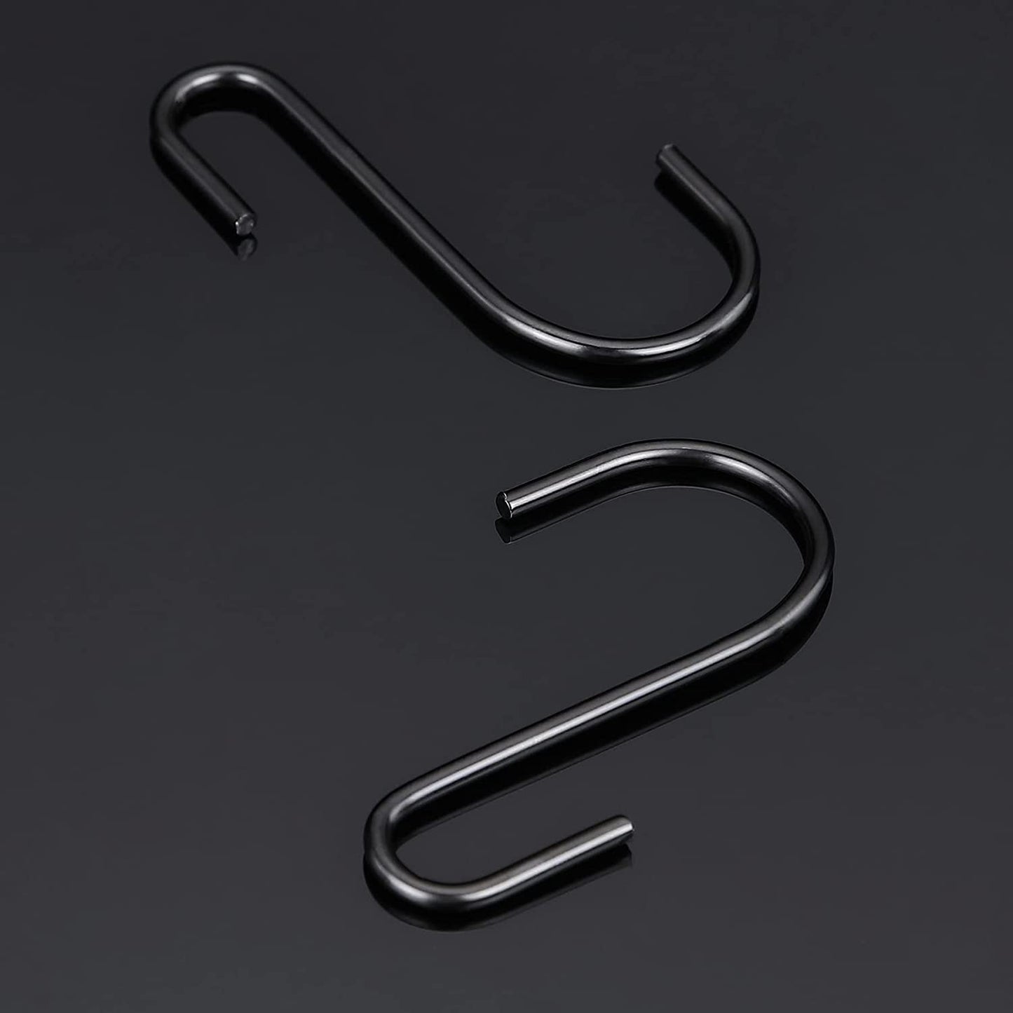 10 Pack Black S Hooks for Hanging Plants, Metal Hooks for Hanging, Small S Hooks for Hanging Heavy Duty, Durable S Shaped Kitchen Hooks for Kitchenware, Pots, Utensils, Clothes, Bags, Towels & Plants