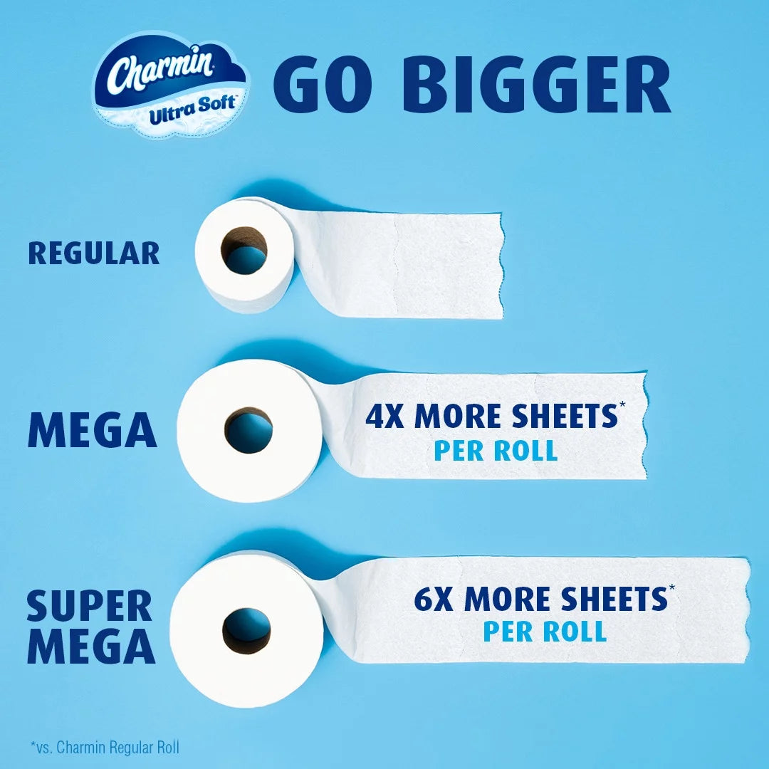 Ultra Soft Toilet Paper 12 Mega Rolls, 224 Sheets per Roll