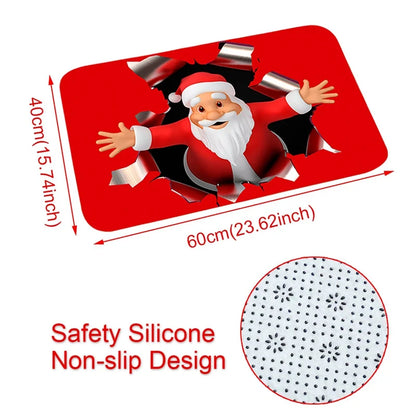 Christmas Door Mat Santa Claus Outdoor Carpet Merry Christmas Decorations For Home 2024 Navidad Xmas Ornament New Year 2025