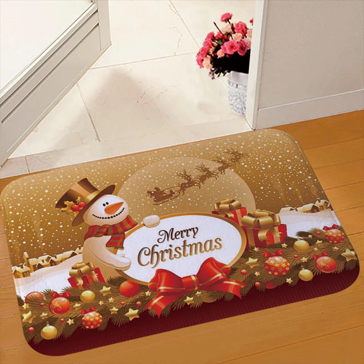 Christmas Door Mat Santa Claus Outdoor Carpet Merry Christmas Decorations For Home 2024 Navidad Xmas Ornament New Year 2025