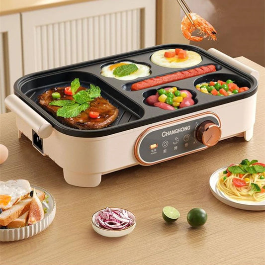 Fried Egg Hamburger Maker Household Frying Pan Multi-Functional Electric Chafing Dish Poached Egg Breakfast Pot Home Appliance