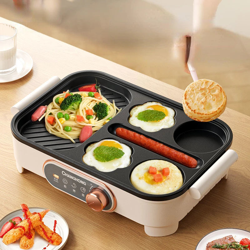 Fried Egg Hamburger Maker Household Frying Pan Multi-Functional Electric Chafing Dish Poached Egg Breakfast Pot Home Appliance